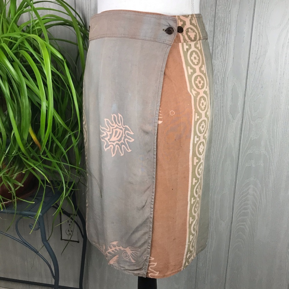 NWOT Vintage adjustable stretch waist wrap mid length skirt new old stock 90’s